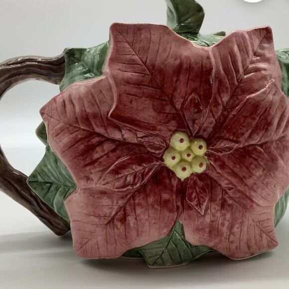 COPY - Omnibus Poinsettia Teapot from Fitz and Floyd tea pot discontinued rare … - Picture 6 of 10